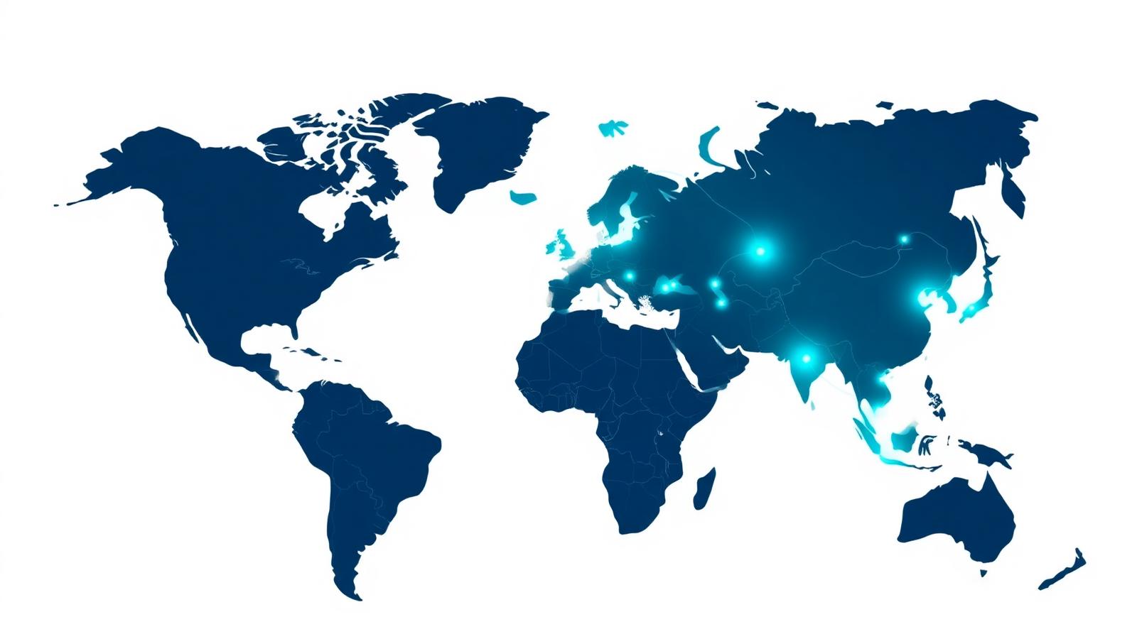 World map highlighting DSQUARE-Group's European reach